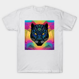 Psychedelic Black Panther Print T-Shirt